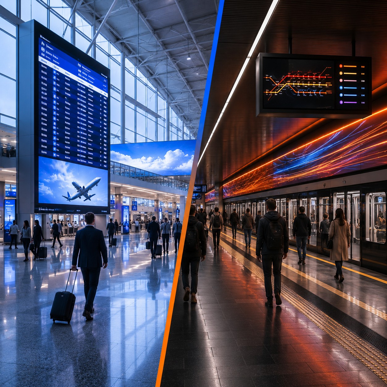 LED-экраны для аэропортов и станций метро